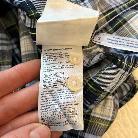 Tommy Hilfiger Mens Plaid Button Down Classic Preppy Academia Office Blue Small - Picture 8 of 9